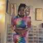 AVA-BELLE Color Block Midi Dress